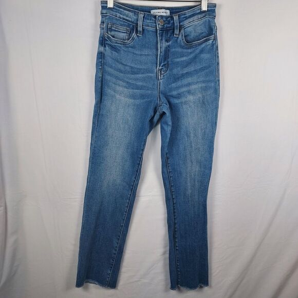 Flying Monkey Denim - Flying Monkey Women’s Size 26 Blue Raw Hem Crop Skinny Stretch Jeans